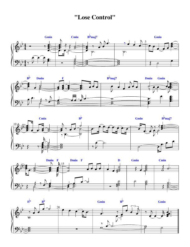 Lose Control - Silk - Sheet Music - Virtually Smooth Piano Lessons